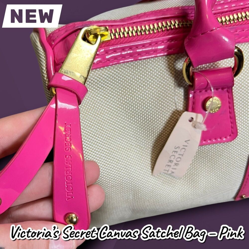 New With Tags Victoria’s Secret Canvas Satchel Bag – Pink - Picture 3 of 10